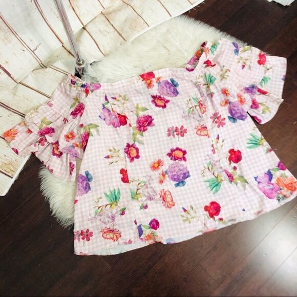 🔥5 for $25🔥 City chic spring blooms pink gingham floral blouse - Picture 8 of 11